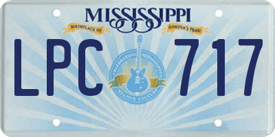 MS license plate LPC717