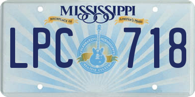 MS license plate LPC718