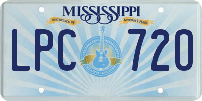 MS license plate LPC720