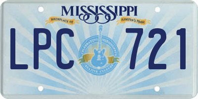 MS license plate LPC721