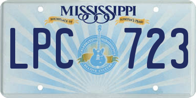 MS license plate LPC723