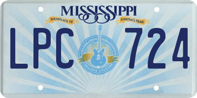 MS license plate LPC724