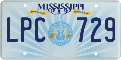 MS license plate LPC729