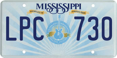 MS license plate LPC730