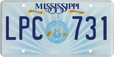 MS license plate LPC731