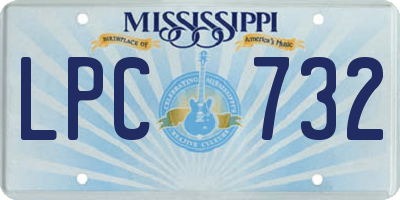 MS license plate LPC732