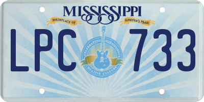 MS license plate LPC733