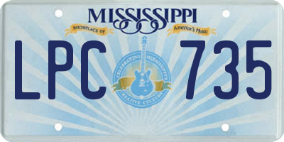 MS license plate LPC735