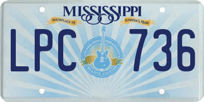 MS license plate LPC736