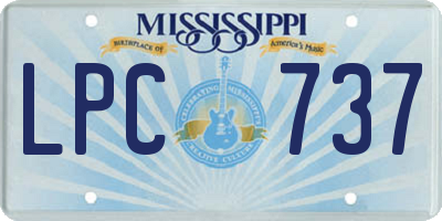 MS license plate LPC737