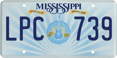 MS license plate LPC739