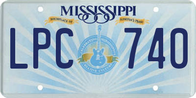 MS license plate LPC740