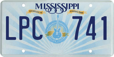 MS license plate LPC741