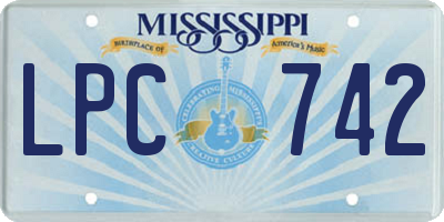 MS license plate LPC742