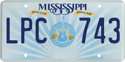MS license plate LPC743
