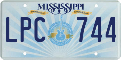 MS license plate LPC744