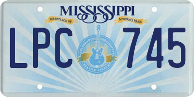 MS license plate LPC745