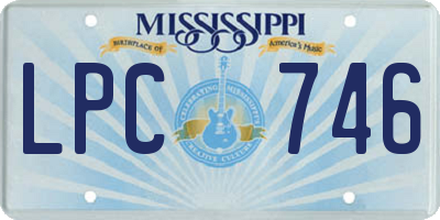 MS license plate LPC746