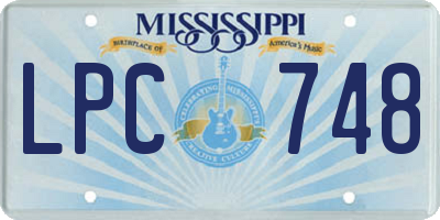 MS license plate LPC748