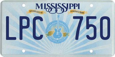 MS license plate LPC750