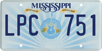 MS license plate LPC751