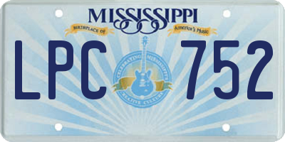 MS license plate LPC752