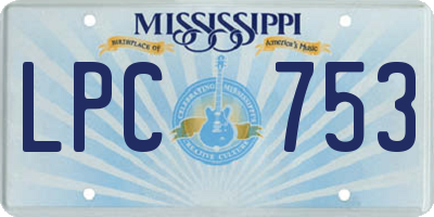 MS license plate LPC753