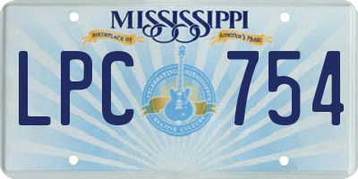 MS license plate LPC754
