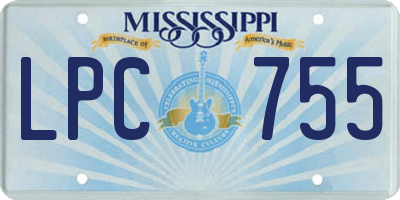 MS license plate LPC755