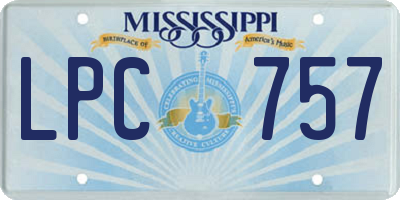 MS license plate LPC757