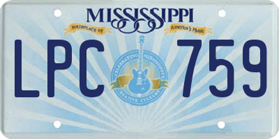 MS license plate LPC759