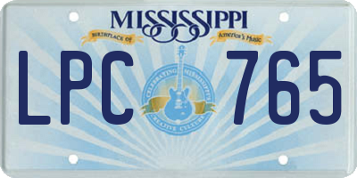 MS license plate LPC765