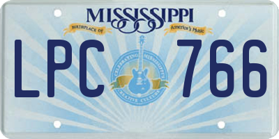 MS license plate LPC766