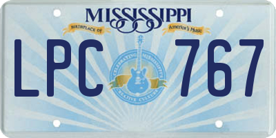 MS license plate LPC767