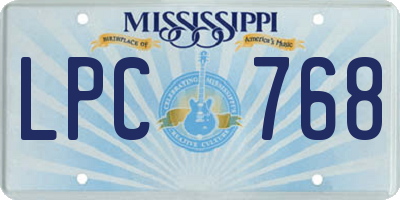 MS license plate LPC768