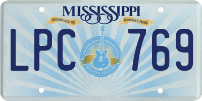 MS license plate LPC769