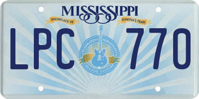 MS license plate LPC770
