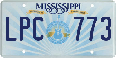 MS license plate LPC773