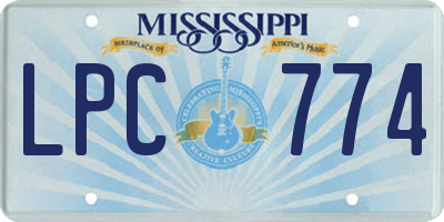 MS license plate LPC774