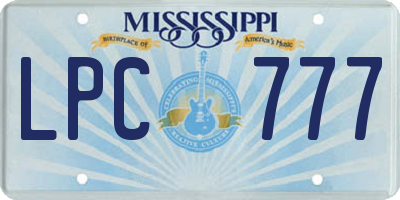 MS license plate LPC777