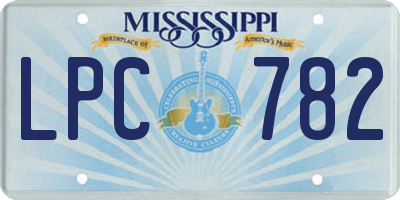 MS license plate LPC782