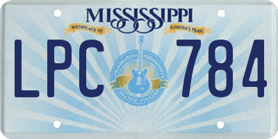 MS license plate LPC784