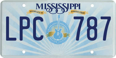 MS license plate LPC787