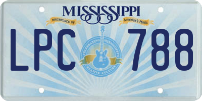 MS license plate LPC788