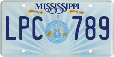 MS license plate LPC789