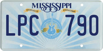 MS license plate LPC790