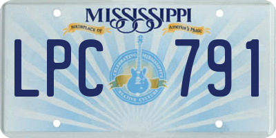 MS license plate LPC791