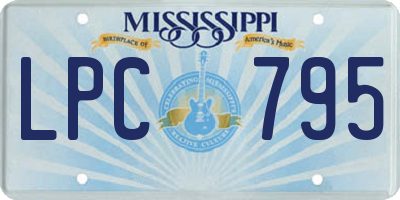 MS license plate LPC795