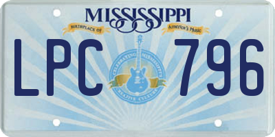 MS license plate LPC796