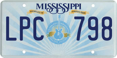 MS license plate LPC798